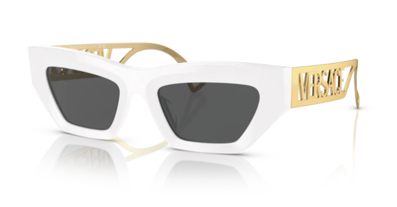 Versace 0VE4432U 401/87 White/Dark grey Rectangle Women's Sunglasses