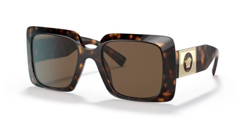 Versace 0VE4405 108/73 Havana/ Dark brown Wide Rectangle Women's Sunglasses