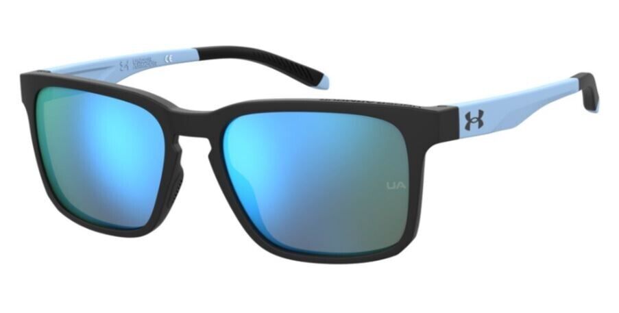 Under Armour UA Assist 2 00VK/ZO Black-Blue/Blue Mirrored Rectangle Sunglasses