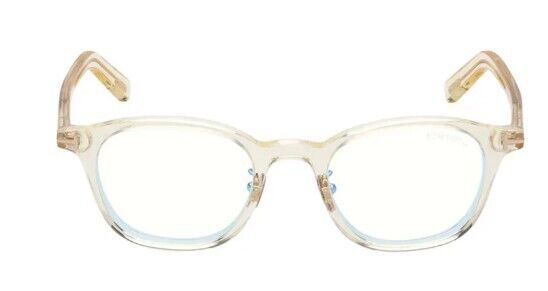 Tom Ford FT5858-D-B 039 Shiny Transparent Yellow/Blue Block Square Eyeglasses