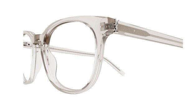 Saint Laurent SL M111 004 Beige/Transparent Round Women's Eyeglasses