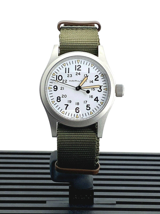 Hamilton Khaki Field Mechnical 38mm White Dial Green Strap Men's Watch H69439411