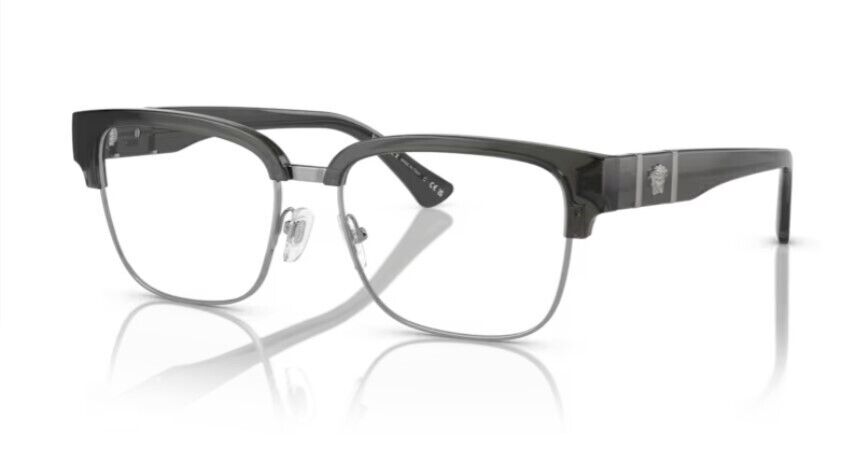 Versace 0VE3348 5433 - Grey transparent/ Clear Square Men's Eyeglasses