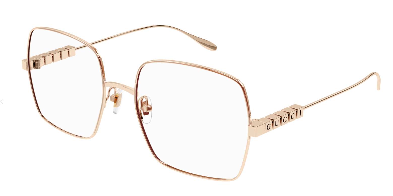 Gucci GG1434O 002 Gold Squared Women's Eyeglasses