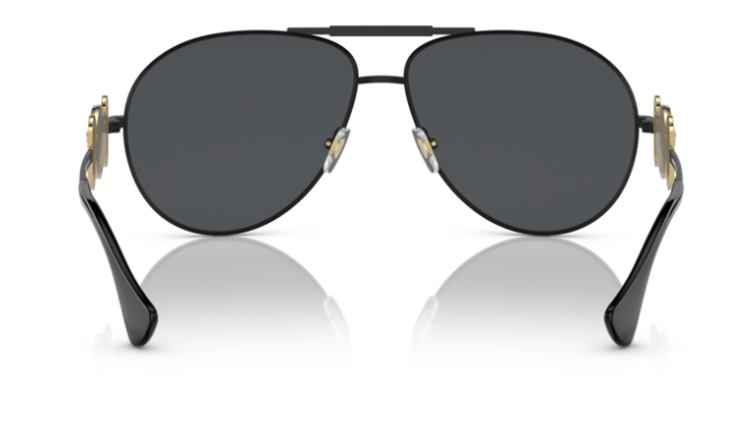 Versace 0VE2249 126187 Matte black/Dark grey Oval Men's Sunglasses.