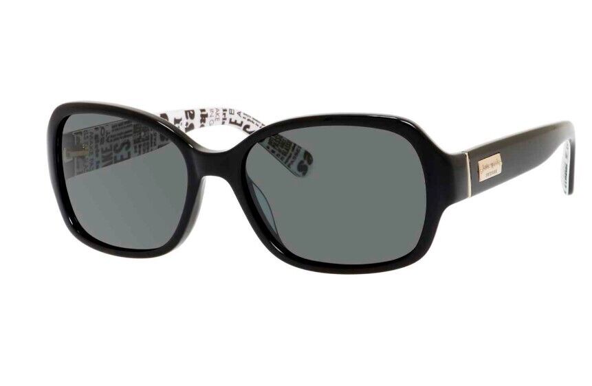 Kate Spade Akira/P/S 09KQ/RA Black/Grey Polarized Square Women's Sunglasses