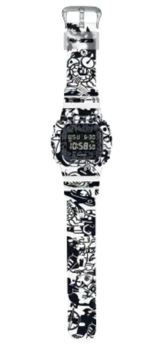 Casio G-Shock Digital G-Universe White/Black Printed Characters Watch DW5600GU-7