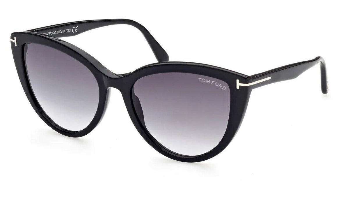 Tom Ford FT0915 Isabella-02 01B Shiny Black/Gradient Smoke Cat-Eye Sunglasses