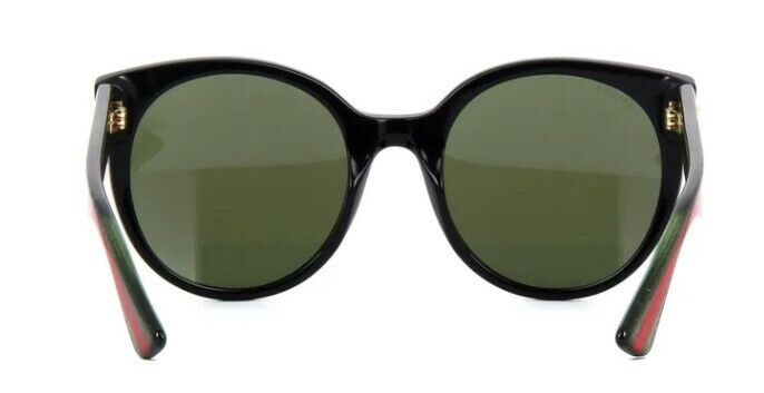 Gucci GG0035SN 002 Black/Black Green Round Women Sunglasses