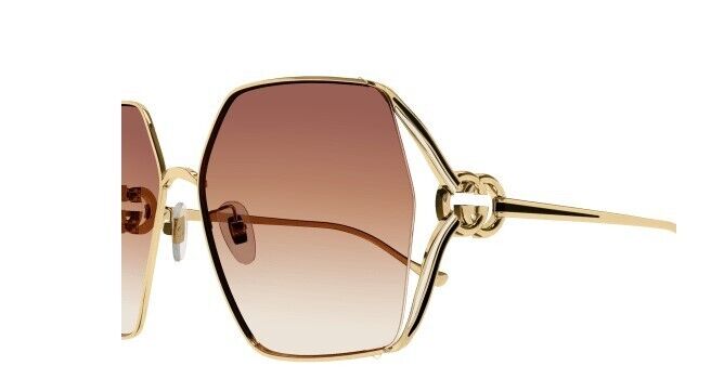 Gucci GG1322SA 004 Gold/Pink Oversized Gradient Square Women's Sunglasses