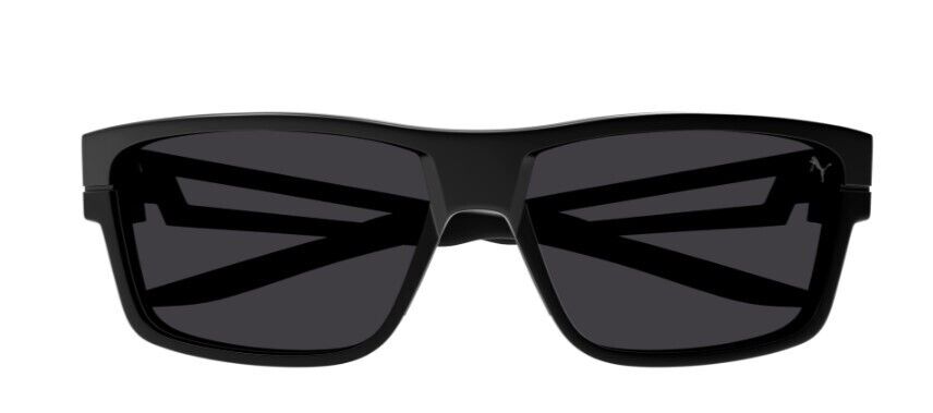 Puma PU0327S 001 Black/Black Rectangular Matte Full Rim Men's Sunglasses