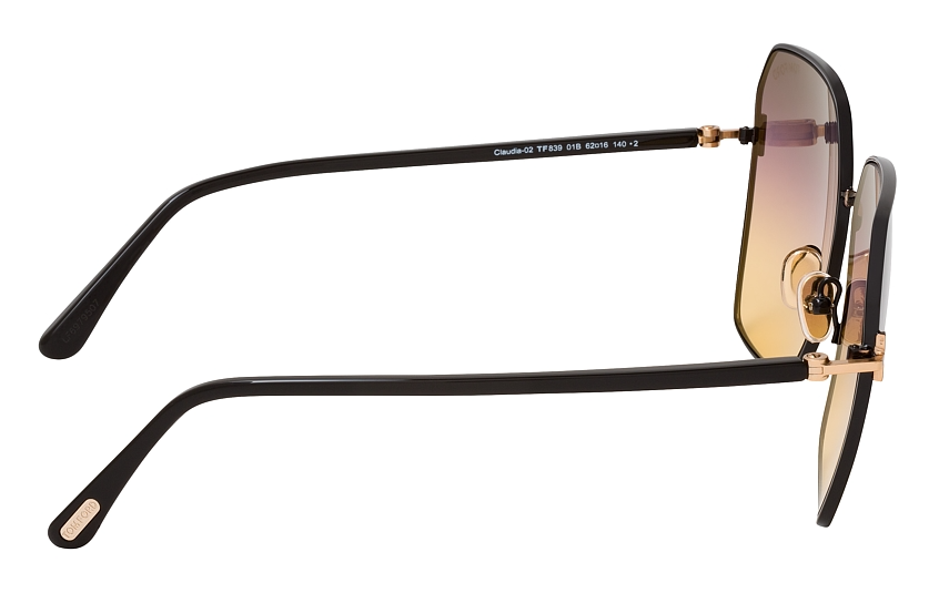 Tom Ford FT 0839 Claudia 01B Rose Gold Black/Lilac To Sand Sunglasses