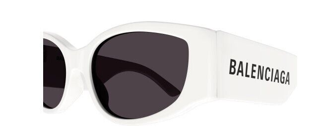 Balenciaga BB0258S 003 White/Grey Oval Women's Sunglasses