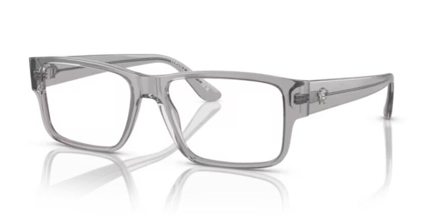 Versace 0VE3342F 593 Grey transparent/Clear Rectangle Men's Eyeglasses
