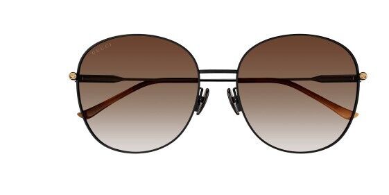 Gucci GG 1416SK 004 Black/Brown Round Oversized Women's Sunglasses