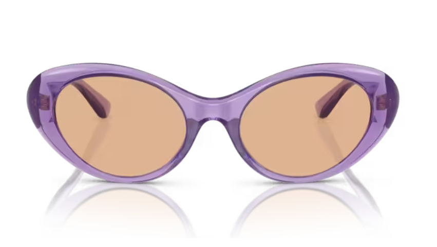 Versace 0VE4455 5353/3 Purple Transparent/Dark Brown Oval Women's Sunglasses