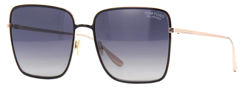 Tom Ford FT0739 01D Black/Grey Polarized Square Women's  Sunglasses