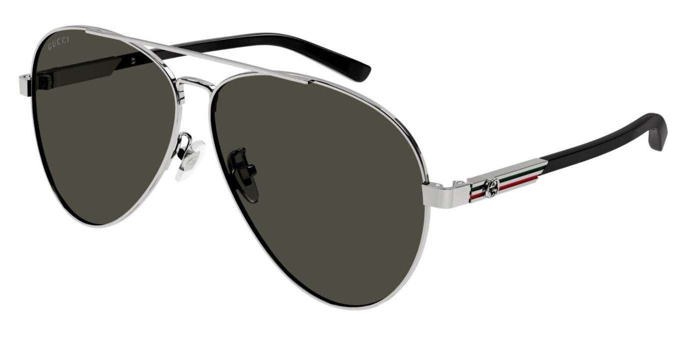 Gucci GG1288SA 001 Gunmetal/Grey Oval Men's Sunglasses