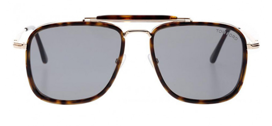 Tom Ford FT0665 52A Havana/Grey Rectangle Men's Sunglasses