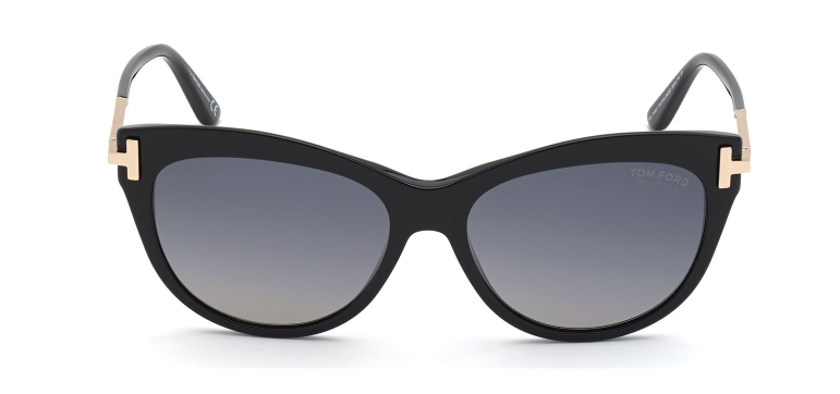 Tom Ford FT 0821 Kira 01D Shiny Black/Gray Polarized Women Sunglasses