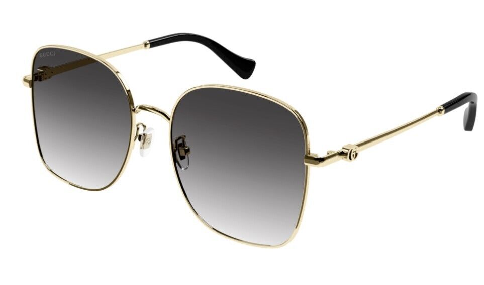 Gucci GG1143S 001 Gold/Grey Gradient Square Women's Sunglasses