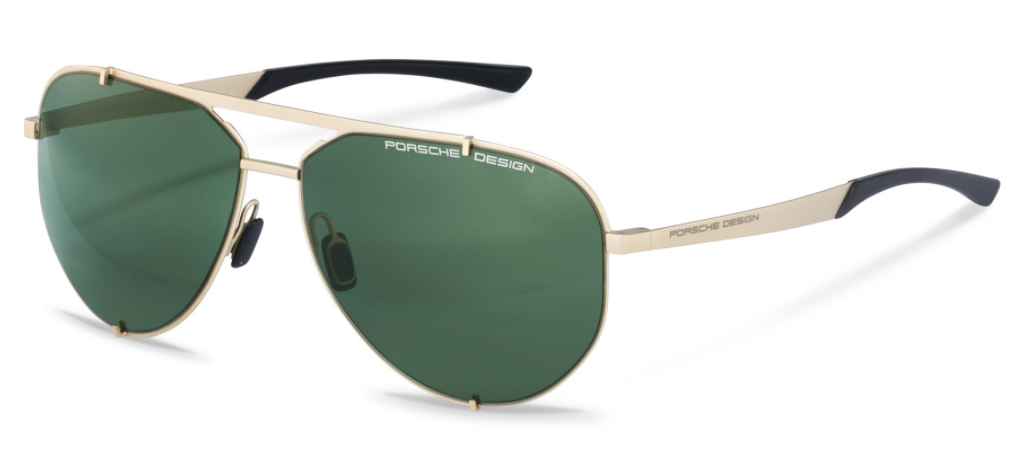 Porsche Design P 8920 D Light Gold/Black Green Unisex Pilot Sunglasses