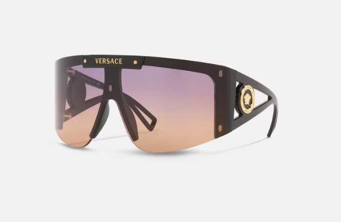 Versace VE 4393 GB1/1W Black Shield Women's Eyeglasses With Clip-ons