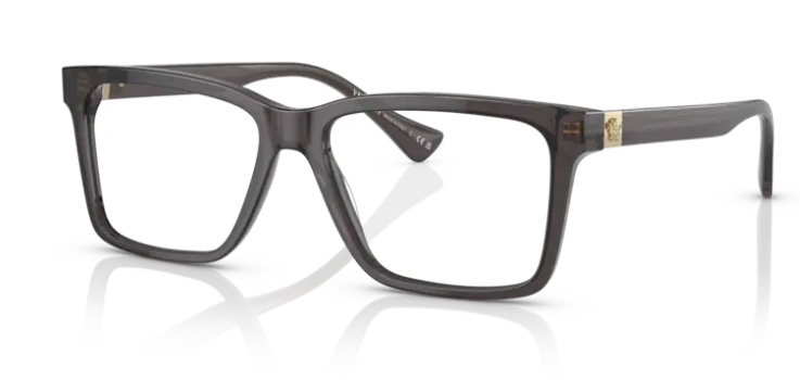 Versace 0VE3328F 5389 Transparent grey Men's Rectangular Eyeglasses