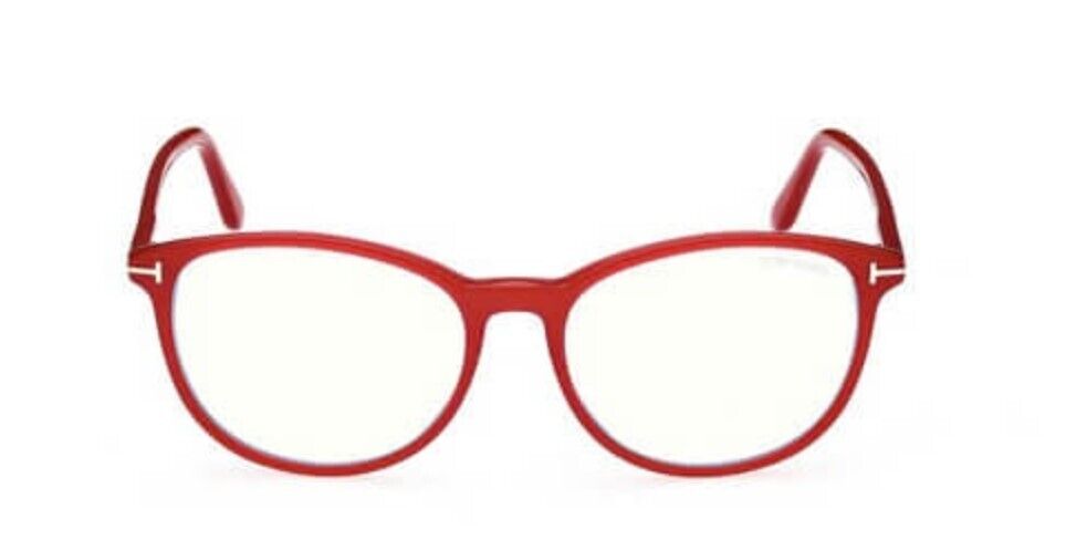 Tom Ford FT5810-B 074 Shiny Red/Blue Block Cat-Eye Men's Eyeglasses