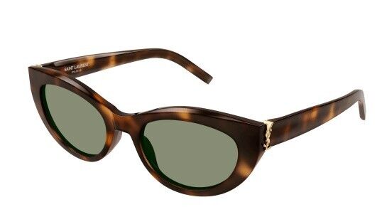Saint Laurent SSL M115 003 Havana/Green Cat-Eye Women's Sunglasses