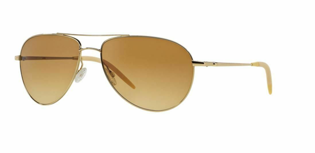 New Oliver Peoples OV1002 S 524251 BENEDICT Gold/Chrome Amber  Sunglasses