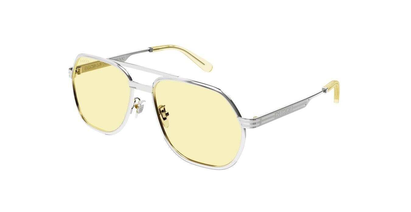 Gucci GG0981S 004 Silver/Yellow Men's Sunglasses