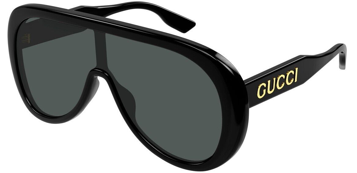 Gucci GG 1370S 001 Black/Grey Shield Men's Sunglasses