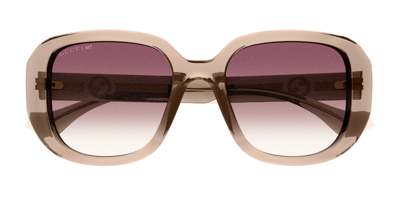 Gucci GG1557SK 006 Beige/Violet Rectangular Oversized Women's Sunglasses