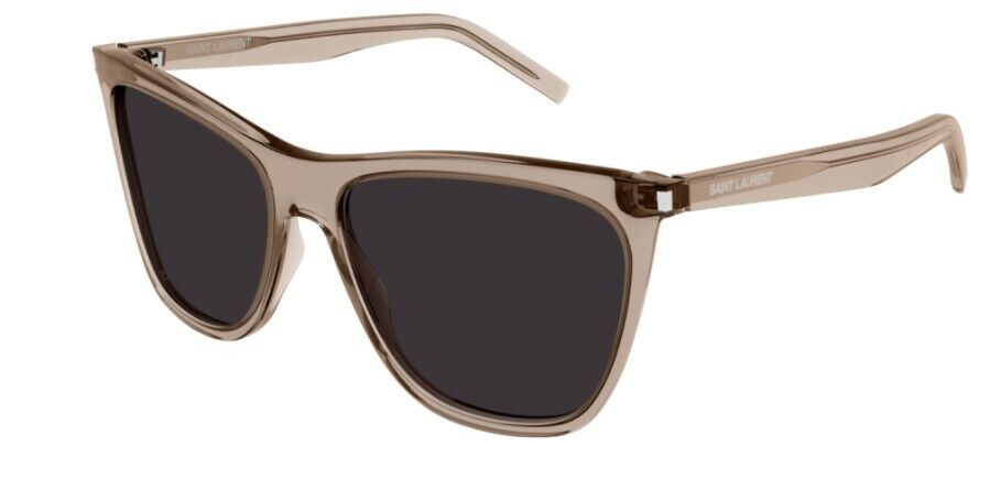 Saint Laurent SL526 004 Transparent Brown/Black Square Women's Sunglasses