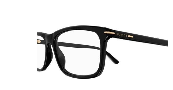 Gucci GG14470 001 Black Clear Rectangular Men's Eyeglasses