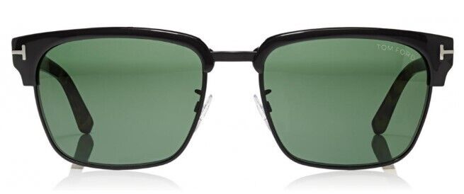 Tom Ford FT0367 River 02B Shiny Black/Green Men's Sunglasses