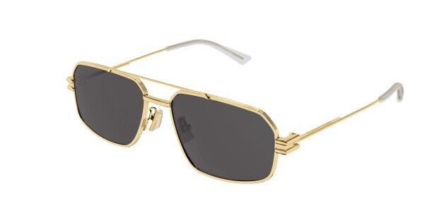 Bottega Veneta BV1128S 002 Gold/Grey Caravan Unisex Sunglasses