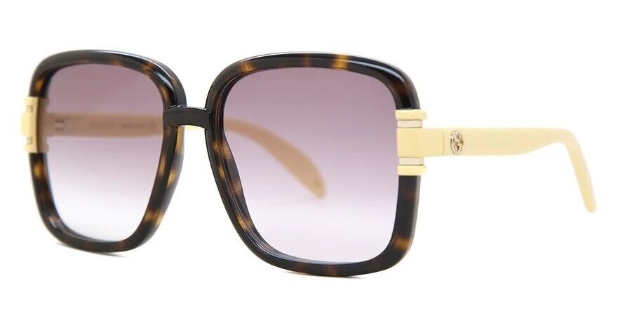 Gucci GG1066S - 004 Havana/ Purple Gradient Butterfly Women's Sunglasses