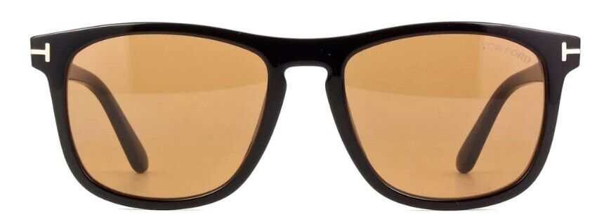 Tom Ford FT0930 Gerard-02 01E Shiny Black/Brown Square Men's Sunglasses