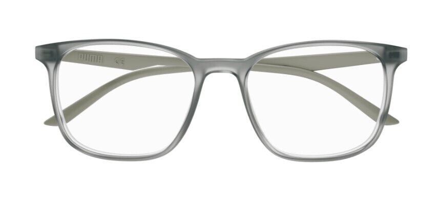 Puma PU0371O 004 Grey-Grey Square Full-Rim Unisex Eyeglasses