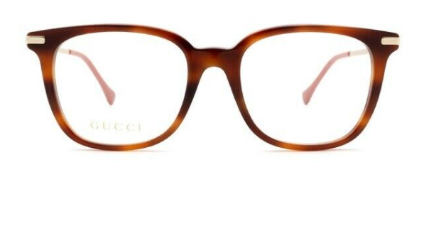 Gucci GG 0968O 002 Havana/Gold Squared Women's Eyeglasses