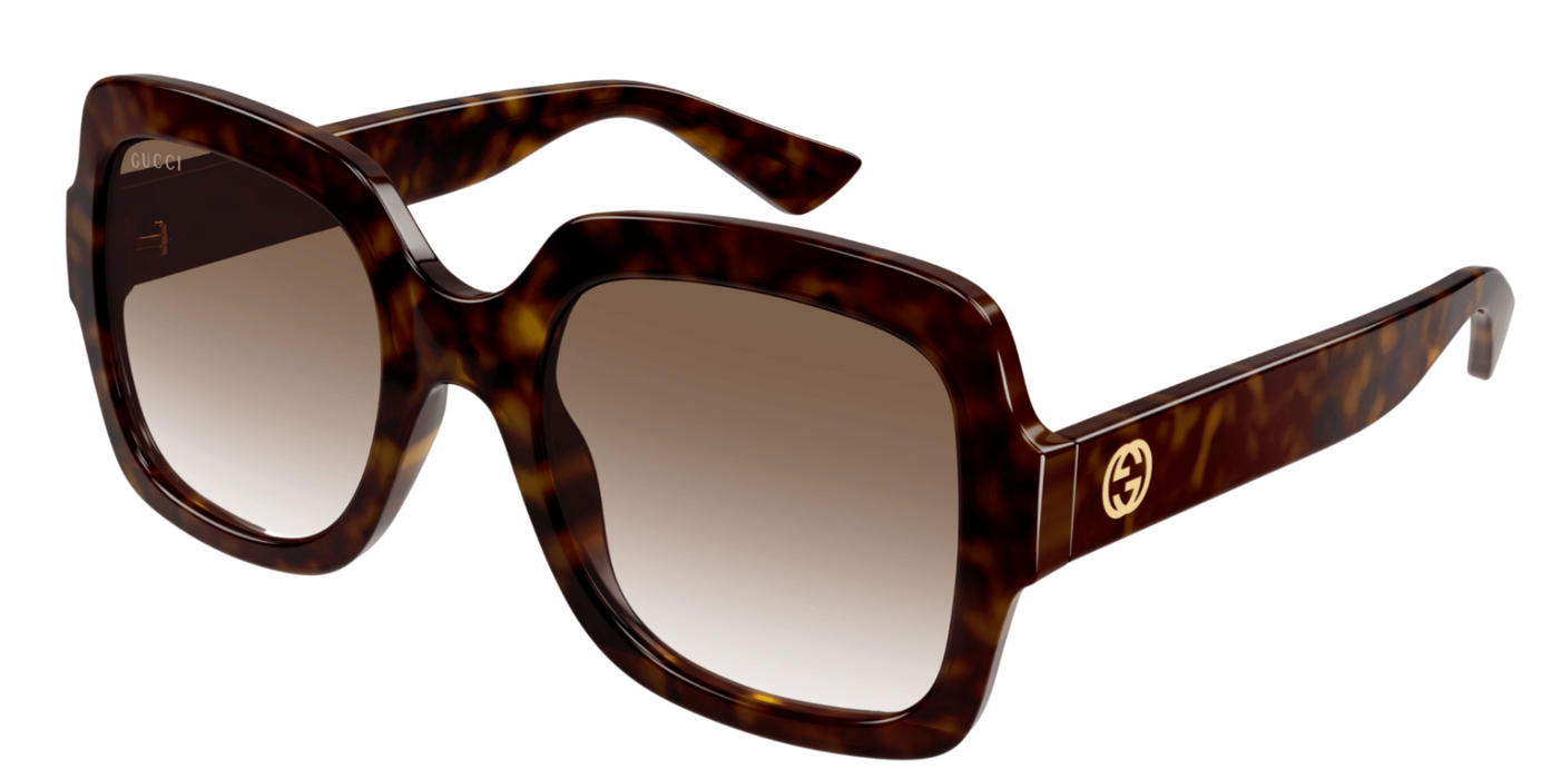 Gucci GG1337S 003 Havana/Brown Gradient Square Oversized Women's Sunglasses