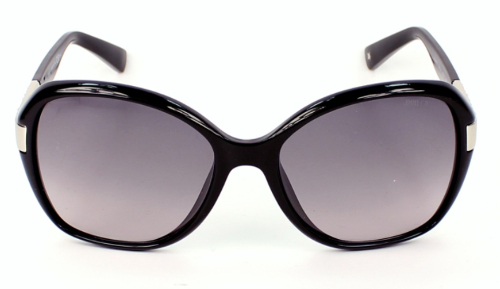 Jimmy Choo Alana/S D28/EU Shiny Black Silver/Gray Gradient Sunglasses