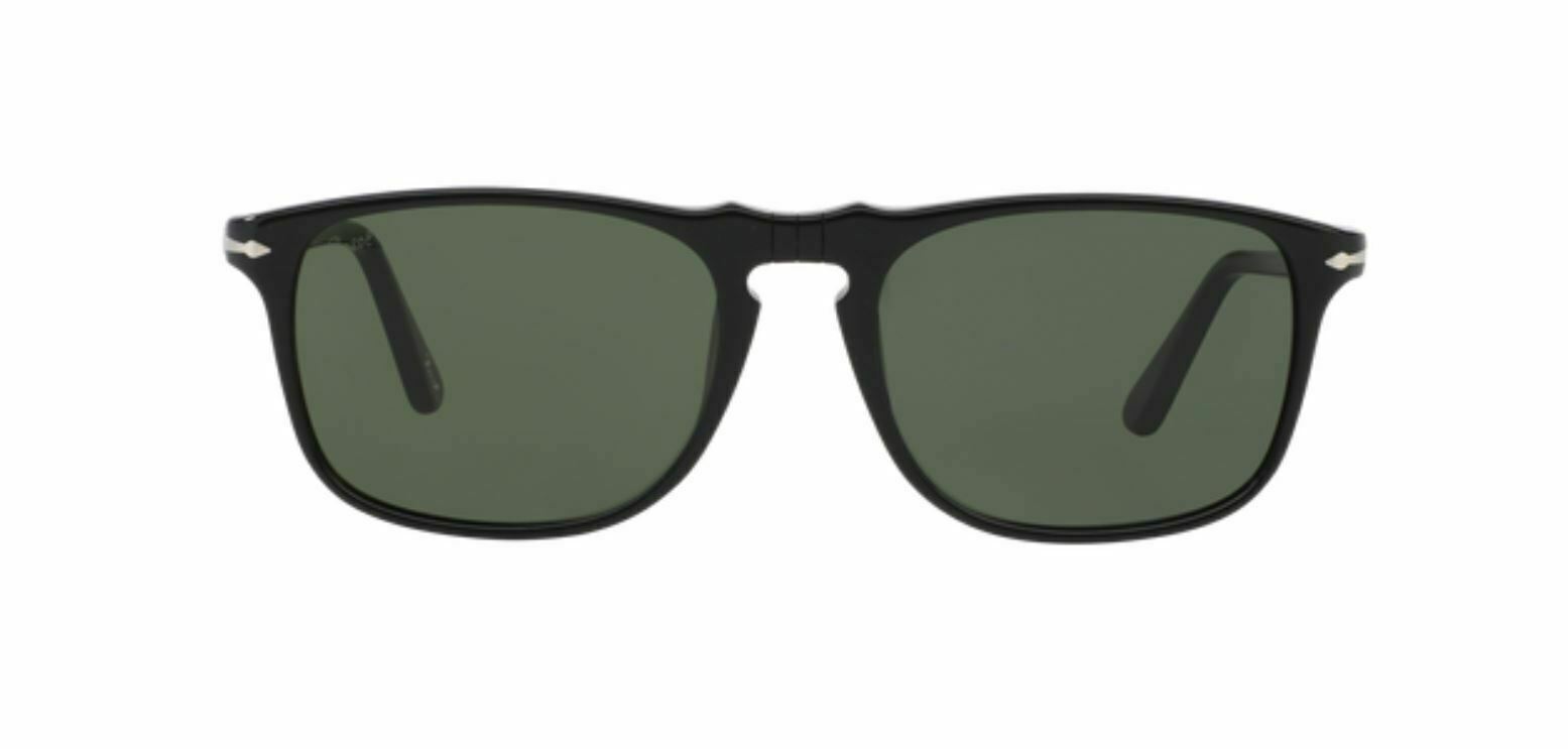 Persol 0PO 3059S 95/31 Black/Green Square Unisex Sunglasses
