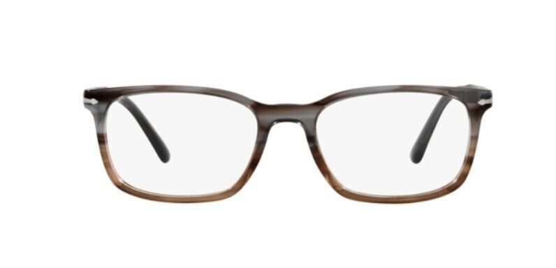 Persol 0PO3189V 1137 Striped Grey/Gradient Brown/ Silver Square Men's Eyeglasses