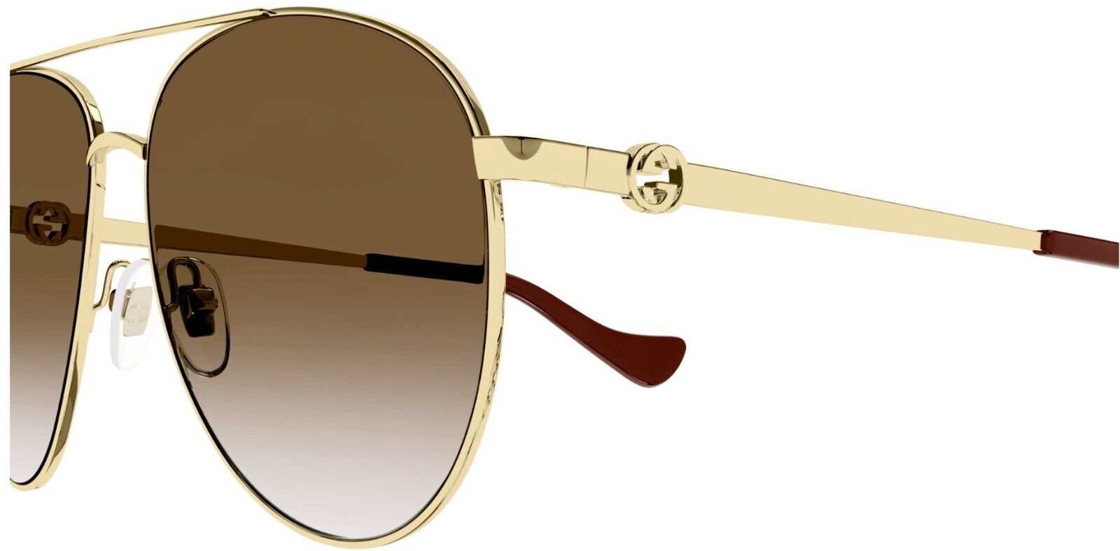 Gucci GG1088S 002 Gold/Brown Gradient Oversized Teardrop Women's Sunglasses