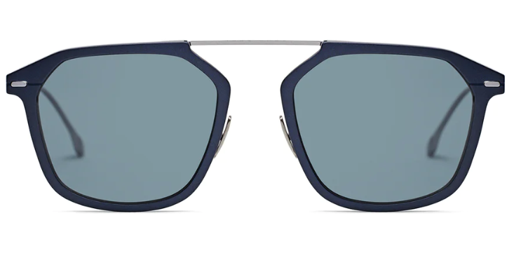 BOSS by Hugo 1134/S FLL(C3) Matte Blue/Grey Polarized Square Men's Sunglasses