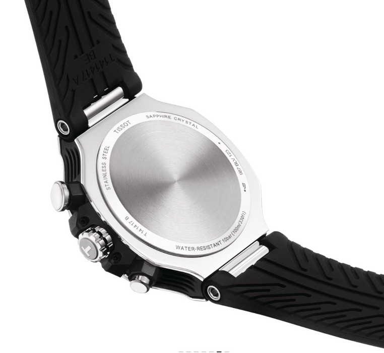 Tissot T-Race Chronograph White Dial Black Strap Men's Watch T1414171701100