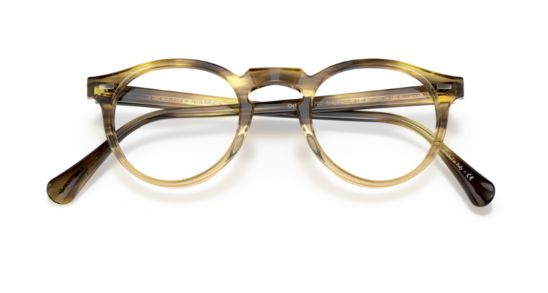 Oliver Peoples 0OV5186 Gregory peck 1703 Canarywood Round 47mm Men's Eyeglasses